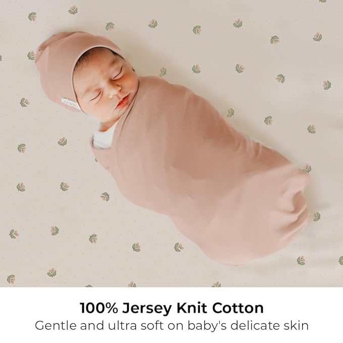 Ely’s & Co. Pack and Play Sheets, for Mini/Portable Crib, 2 Pack Fitted Playpen Play Yard Sheet Set Compatible with Graco Pack n Play, for Baby Girls, 100% Cotton, Pink Vintage Floral, 38”x24”x5”