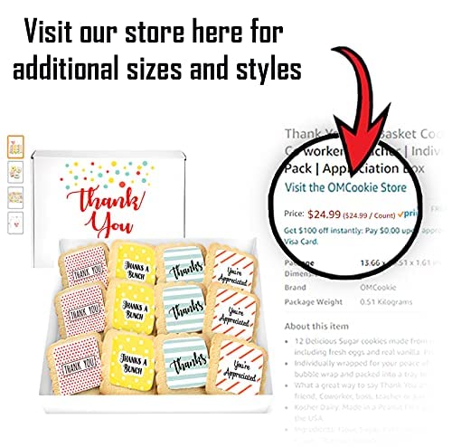 Thank You Gift Basket Cookies for Men Women Employees Teacher Nurse Co workers | Individually Wrapped | 4 Pack | Appreciation Box