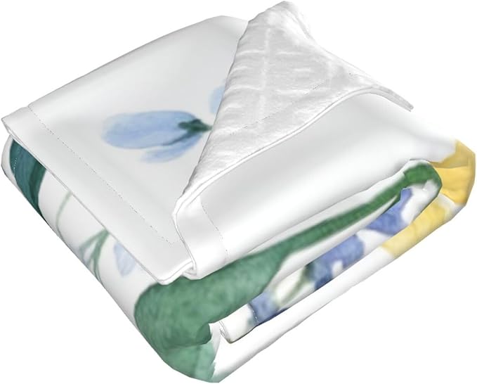 Baby Blanket Botanical Flower Watercolor Floral for Boy Girl Newborn 30x40 Inch Toddler Infant Nursery Throw Blankets Double Layer Comfy Soft Plush Stroller Crib Quilt