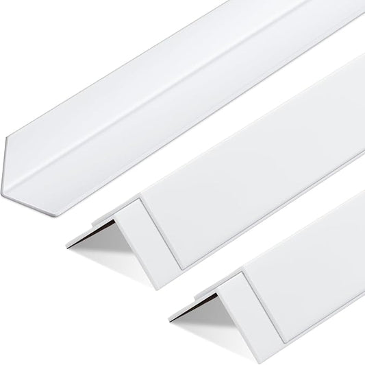 Sasylvia 5 Pcs Wall Corner Protector Guards, Vinyl 1-1/8 x 48 Inches Corner Trim Molding, Avoid Scratching Scuffs, Ease Install and Cleaning for Door Countertop Furniture Cabinet Protection, White