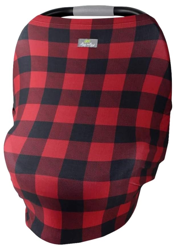 Itzy Ritzy 4-in-1 Nursing Cover, Car Seat Wrap, Shopping Cart Cover & Infinity Scarf – Breathable, Multi-Use Nursing Cover-Up for Breastfeeding, Carseat Canopy & Stroller Covering (Buffalo Plaid)