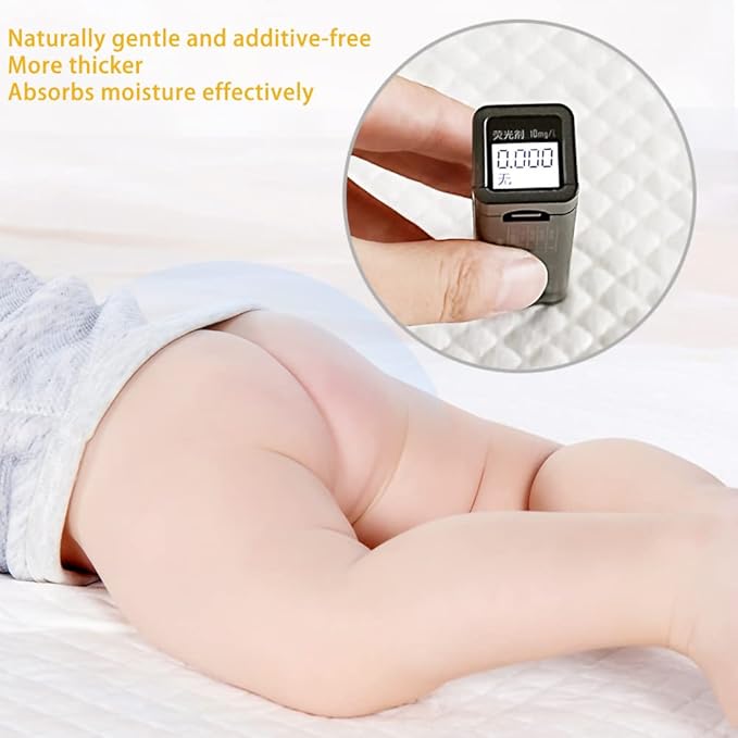 Disposable Changing Pad (100 Pack), Baby Incontinence Changing Pads Diaper UnderPads, Super Soft, Ultra Absorbent & Waterproof, Covers Any Surface for Baby Diaper Changes, 18 x 13inch (Blue)