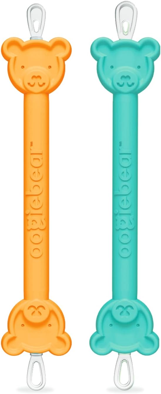 oogiebear: Baby Nose Cleaner & Ear Wax Removal Tool - Safe Booger & Earwax Removal for Newborns, Infants, Toddlers - Dual-Ended - Essential Baby Stuff, Diaper Bag Must-Have, Orange & Seafoam with case
