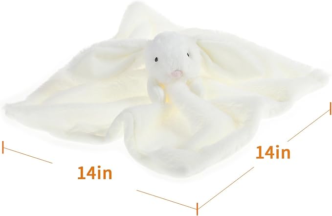 Apricot Lamb Stuffed Animals Cream Bunny Rabbit Security Blanket Infant Nursery Character Blanket Luxury Snuggler Plush Baby Lovey(Cream Bunny)
