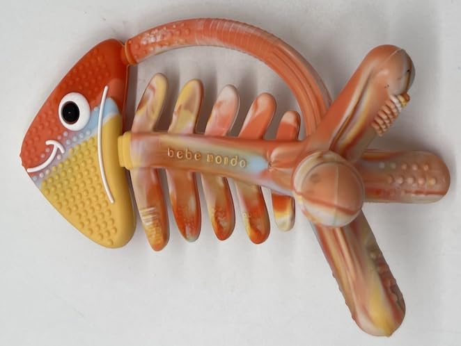 3in1 Infant Toys, Baby Teething Toys 0-3-6-12 Months, Teethers for Babies 3-6 6-12 Months for Teething Relief, Gifts, Silicone, Sensory, Baby Toys 0-6 Months, USA Patent Pending,Rainbow Fish