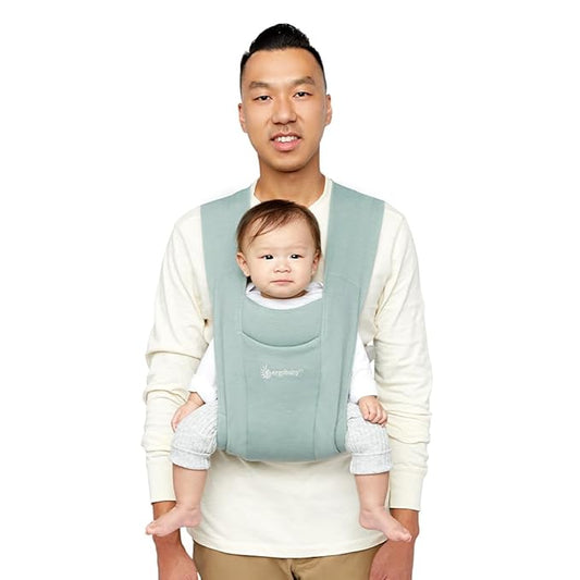 Ergobaby Embrace Baby Carrier Newborn to Toddler - Breathable Baby Carriers for Summer - Cozy Essentials (7-25 Pounds), Ponte Knit, Jade Green