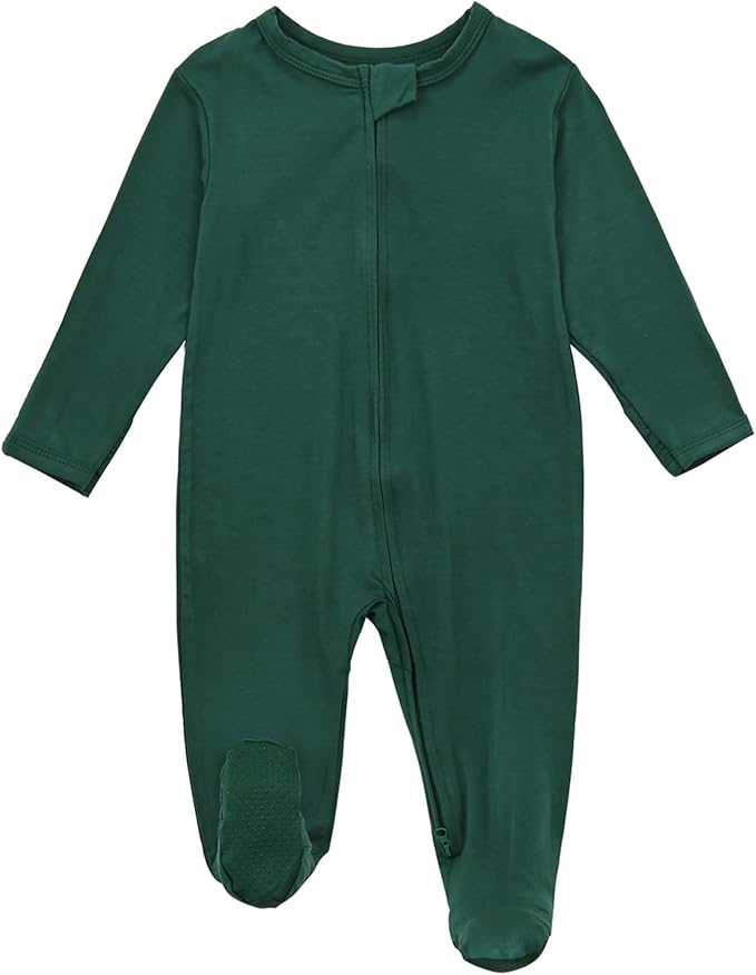 Aablexema Baby Footie Pajamas Zipper - Rayon from Bamboo Infant Footed Pjs with Mittens Sleepwear Jammies