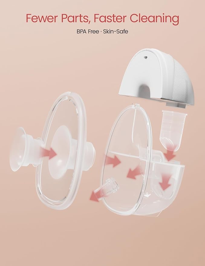 NCVI Wearable Breast Pump Hands Free, Portable Electric Breastfeeding Pump with 1500mAh Battery, Quiet Operation, Smart LED Display, 4 Modes & 9 Levels, 19/21/24mm Flanges, 2 Pack, White