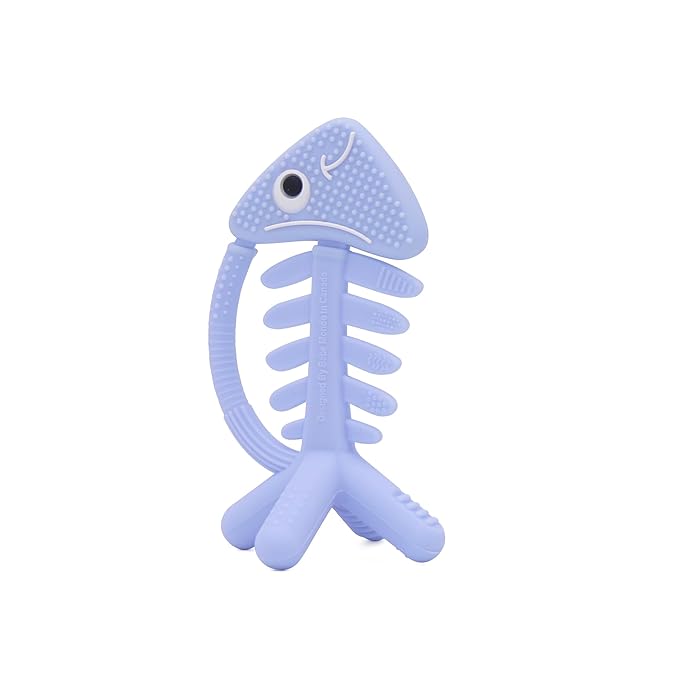 3in1 Infant Toys, Baby Teething Toys 0-3-6-12 Months, Teethers for Babies 3-6 6-12 Months for Teething Relief, Gift, Silicone,Sensory,Baby Toys 0-6 Months,USA Patent Pending,Fish Baby Blue