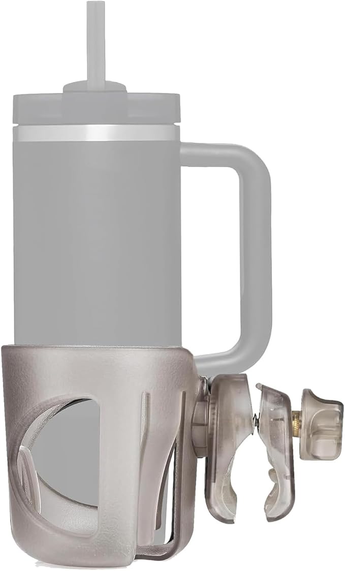 New Cup Holder Compatible with UPPAbaby Cup Holder (for Vista, Cruz and Minu). A Solid Super Secure Fit. 360 Degrees Rotatable. Anti-Shake Spill Resistant. (Transparent)