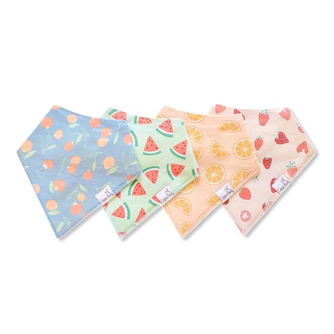 Copper Pearl Baby Bandana Drool Bibs for Drooling and Teething 4 Pack Gift Set Clementine