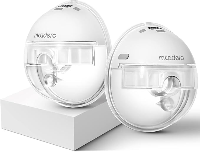 M1 Upgrade Wearable Breast Pump with 4 Modes & 12 Levels,Breastfeeding Pump with LED Display,Ultra Quiet & Lightweight,2 Pack White