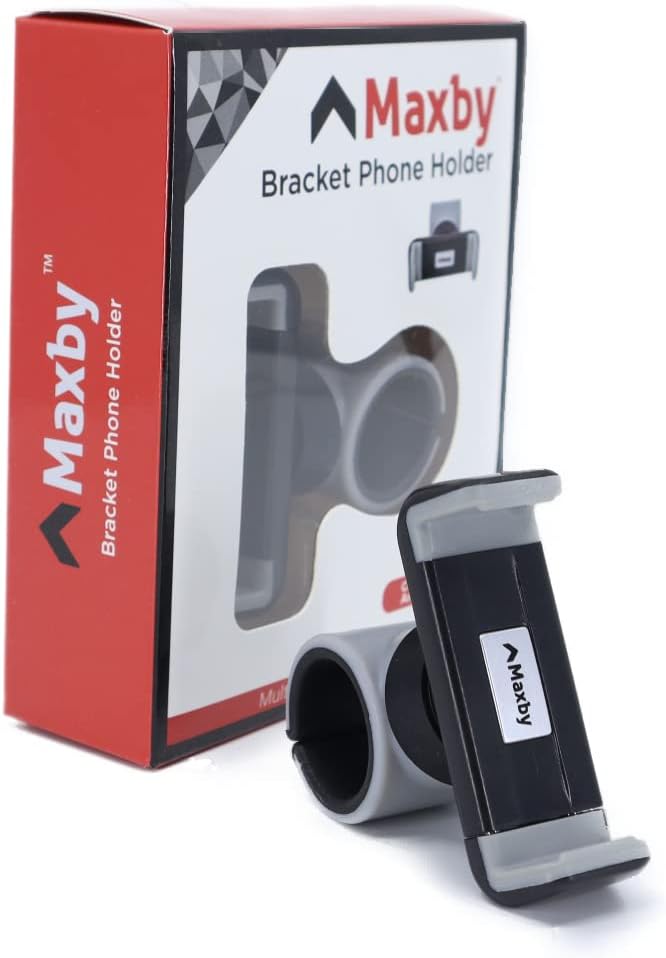 Stroller Phone Holder, Shopping Cart Phone Holder - Stable & Secure Fit on Handlebars - One-Hand Operation to Put On/Take Off Phone - 360 Degree Rotation - for All Phone Types