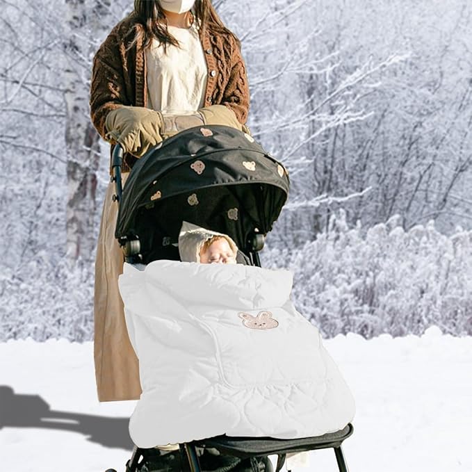 Winter Baby Carrier Cover Stroller Cover -Warm Thicker Hooded Stretchy Cloak Hooded Reversible, Cloak Kangaroo Hoodie for Mom Baby, Suit for All Seasons-Beige