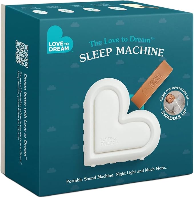 Love to Dream Sleep Machine, Baby White Noise Machine for Sleeping and Relaxing, Noise Therapy with 9 Soothing Infant Sleep Sounds with Baby Night Light, Portable Sound Machine