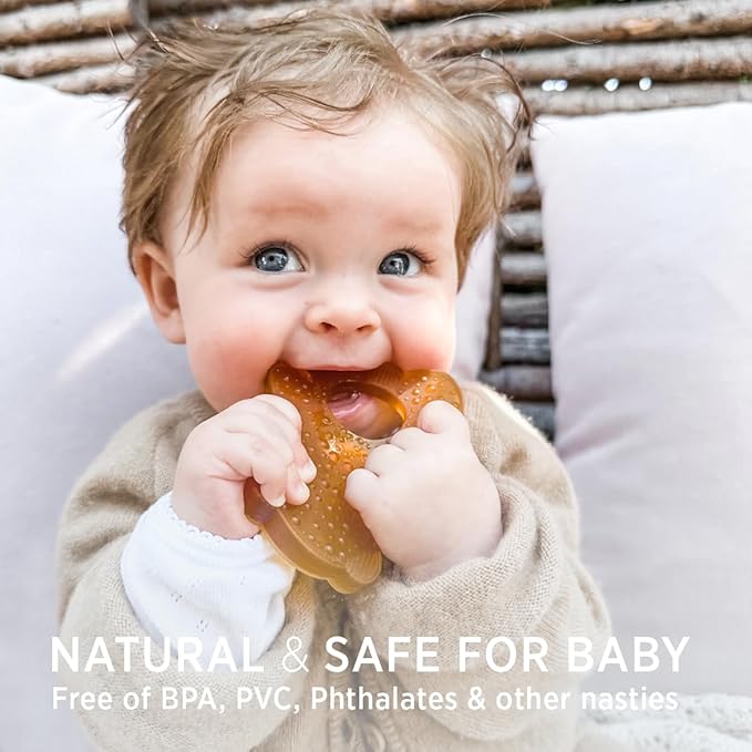 HEVEA Natural Rubber Baby Teether - for Soothing Sore and Itchy Gums, Baby Teething Toy - Bpa, Silicone Free - 4+ Months, Single Pack (Panda)