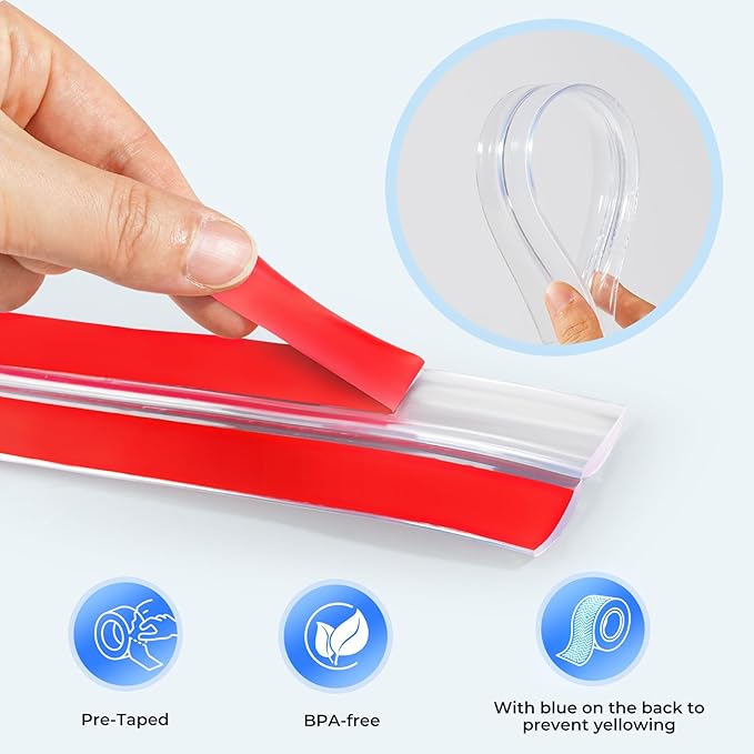 Edge Corner Protector Baby Proofing, Clear Soft Corner Protectors Baby Proof, Furniture Corner Guard & Edge Safety, Edge Protector for Table and Fireplace(9.8ft L*0.78inch W*0.09inch H)