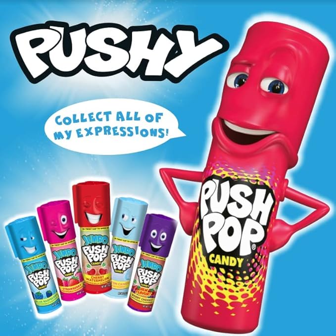Push Pop Lollipops, Hard Candy Variety Pack, 10 Count Lollipops Individually Wrapped in Fruity Flavors, Full Size, Fun Candy For Pinatas, Birthdays, Party Favors & Gifts for Kids