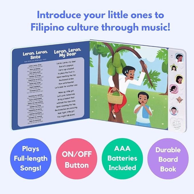 I Love to Sing in Tagalog: Nursery Rhymes, Press and Play Interactive Song Book, Tagalog for Toddlers, Tagalog Baby, Books for Children, Tagalog Kid Books