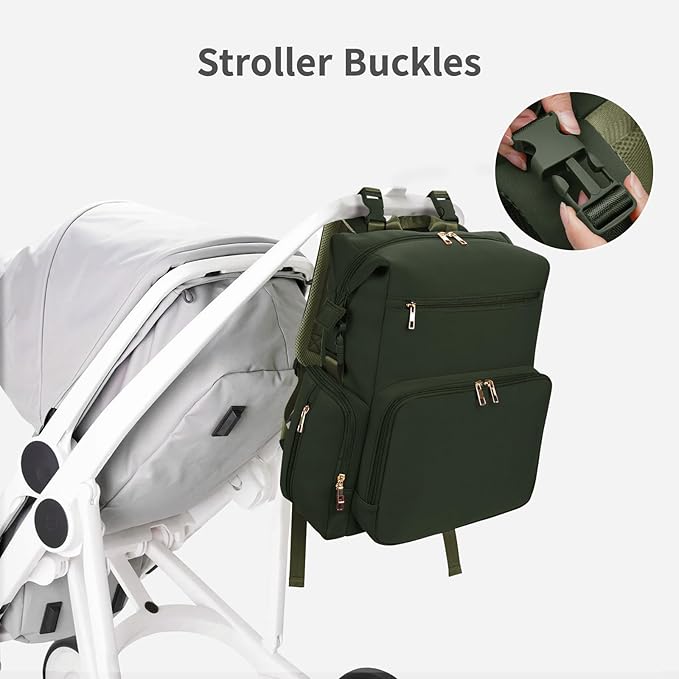 CEI-CEI Neoprene Diaper Bag Backpack Large Newborn Baby Maternity Bags Waterproof Travel Backpack for Mom Dad with Insulated Pockets,Changing Pad