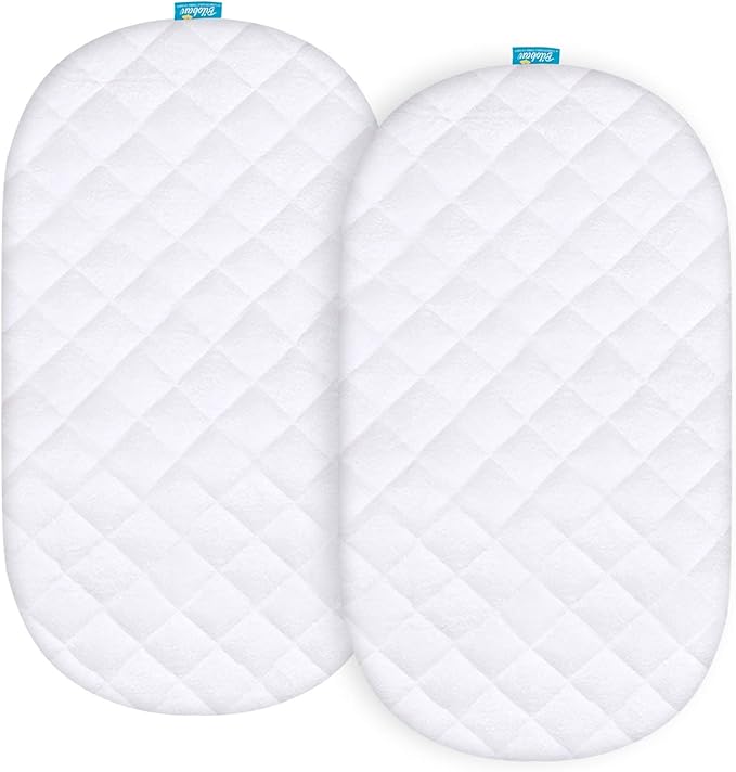 Waterproof Bassinet Mattress Pad Cover Compatible with SNOO Smart Sleeper Bassinet, 2 Pack, Ultra Soft Surface, Breathable and Easy Care