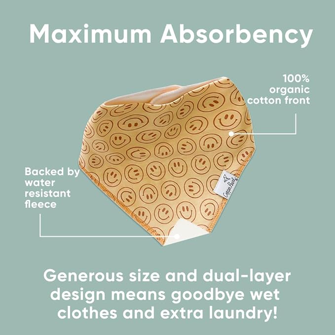 Copper Pearl 4 Pack Soft Cotton Baby Bibs for Drooling and Teething, Absorbent Drool Bibs for Baby Girl and Boy, Adjustable to Fit Newborns to Toddlers, Tons of Styles (Vance)