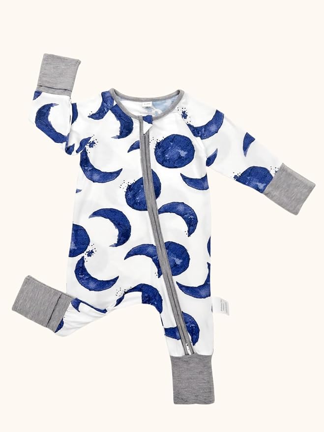 Bow Dream Bamboo Rayon Baby Boy Romper Footed Long Sleeve Footies Newborn Girl Clothes Footless with Zipper and Mitten Cuffs