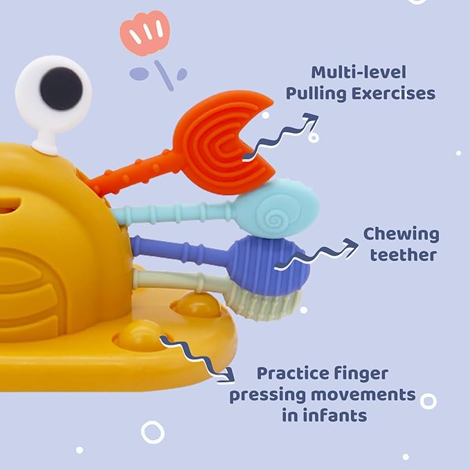 Baby Suction Toys High Chair Teething Toys - Baby Teething Chew Table Toys Silicone Teethers, Food Grade Silicon for 6 12 18 Months (YellowBlue)