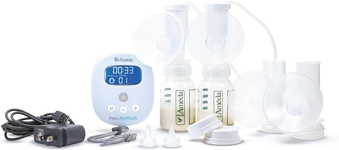 Ameda MYA Joy Plus Electric Breast Pump | Rechargeable | Hospital Grade | Includes HygieniKit & Ameda Pump Parts | Portable Breast Pump Hands Free