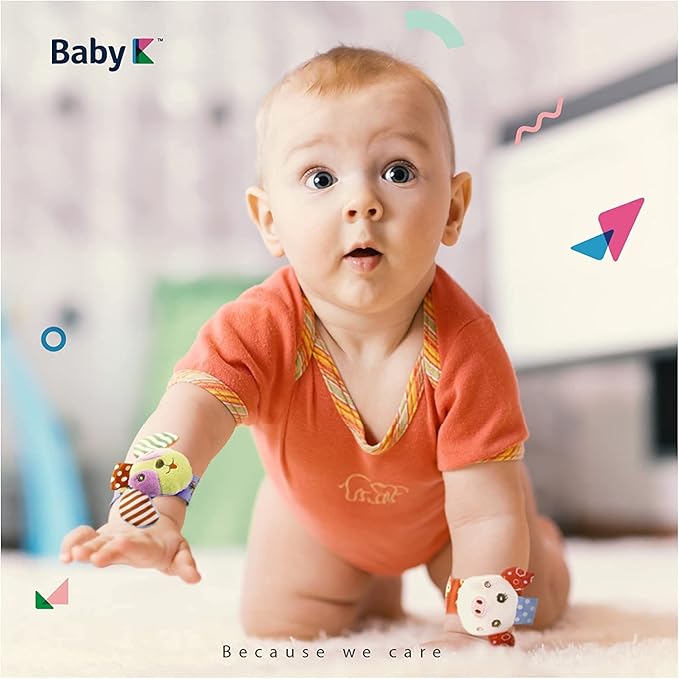 Baby Rattle Socks for Girls & Boys (Zoo Set) - Baby Toys 6-12 Months - Wrist Rattles and Foot Rattles - Baby Toys for Newborns As Gift - Easy to Wear Baby Rattle Toys