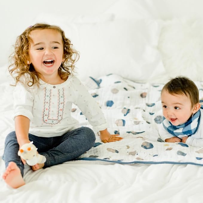 Little Unicorn Original Premium Cotton Quilt | Multi-Layered & Extra-Soft Muslin Fabric |for Babies & Toddlers (Planetary)