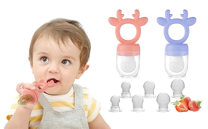 Baby Fruit Feeder,Teething Toys,Silicone teethers for Babies 3-12 Months for Baby Feeding