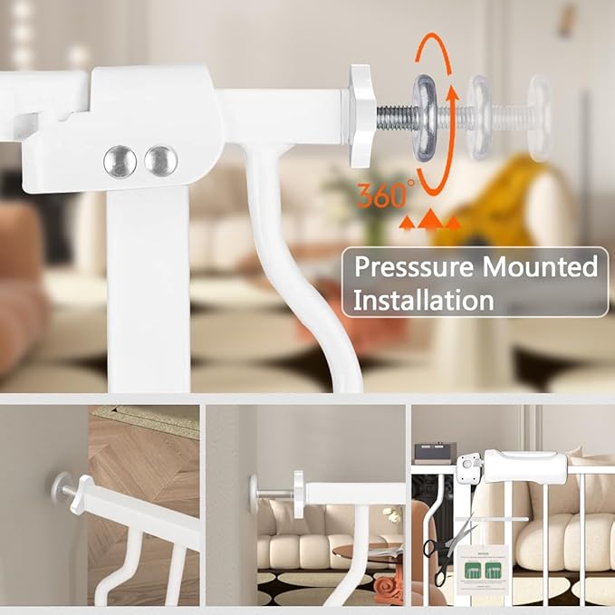 Fairy Baby 4.72in Extensions for Walk Through Baby Gate Auto Close White Child Safety Gates Extension White