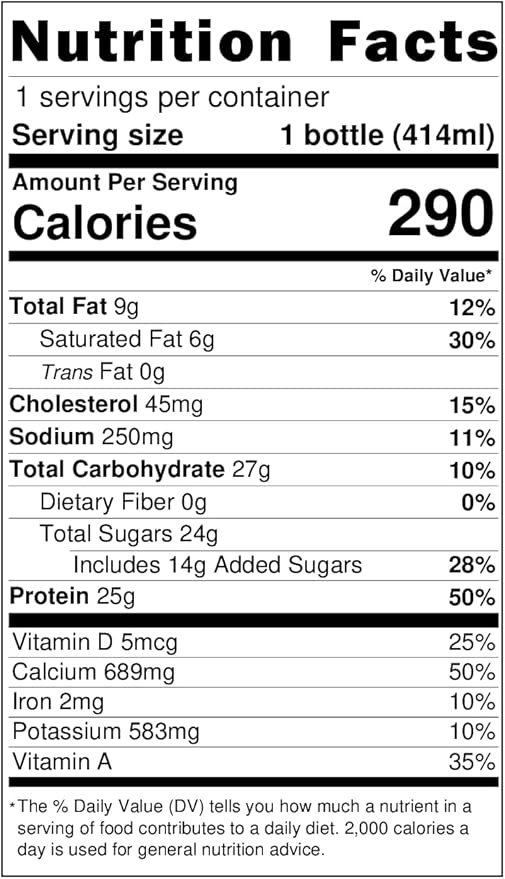 Darigold FIT High Protein Milk 2 Percent - Ultra-Filtered, Low Fat, Lactose Free - 25g Protein, 40% Less Sugar - 14oz Bottles, 12 Pack (Chocolate Milk)