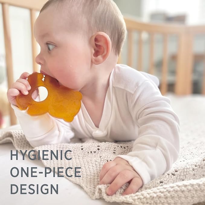 HEVEA Natural Rubber Baby Teether - for Soothing Sore and Itchy Gums, Baby Teething Toy - Bpa, Silicone Free - 4+ Months, Single Pack (Panda)