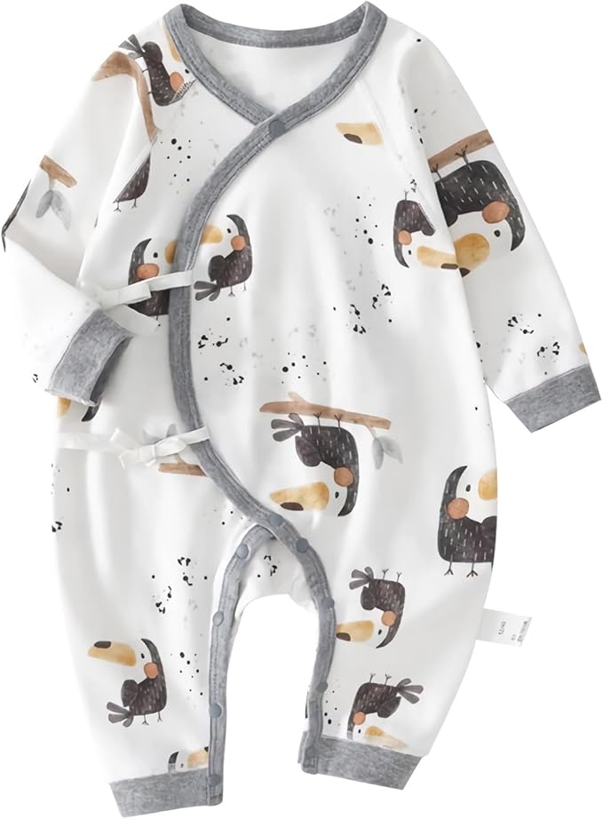 100% Organic Cotton Soft 0-6 Months 2-Piece Unisex Footless Newborn Baby Sleepers Pajamas Romper Boys Girls