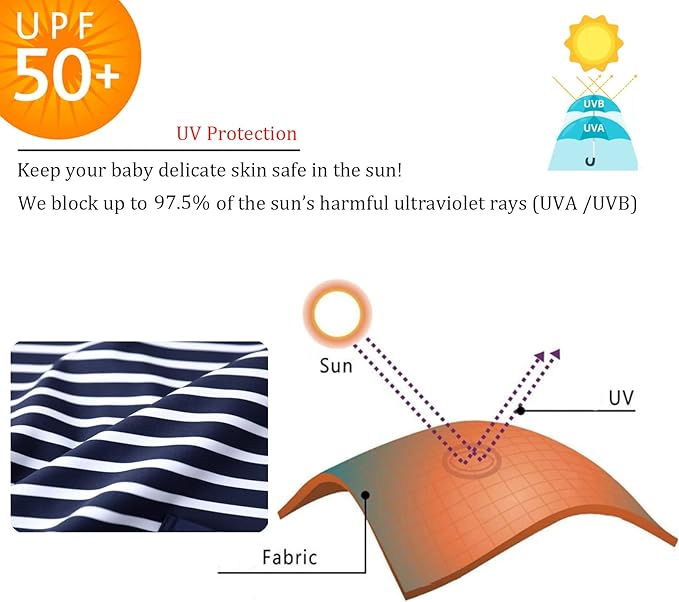 UMELOK Baby Boys UPF 50+ Sun Protection One Piece Rashguard Swimsuit with Snap Bottom