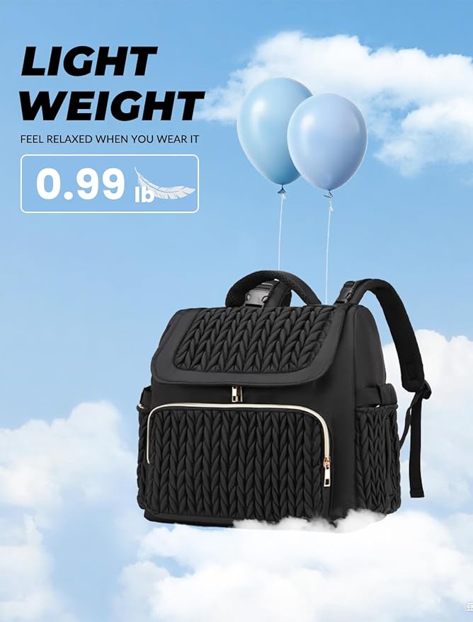 Diaper Bag Backpack, Baby Bag with Changing Pad, Travel Waterproof Diaper Bag Tote, Newborn Essentials Must Haves, Luxury baby shower gifts for boys & Girls, Black