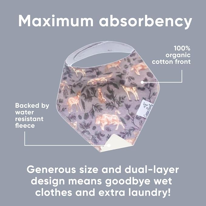 Copper Pearl 4 Pack Soft Cotton Baby Bibs for Drooling and Teething, Absorbent Drool Bibs for Baby Girl and Boy, Adjustable to Fit Newborns to Toddlers, Tons of Styles (Timber)