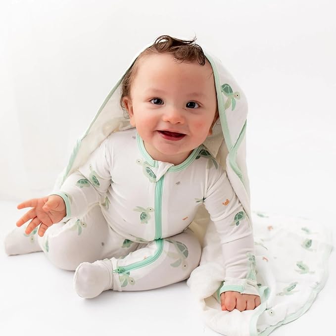 Bamboo Little Soft Baby Footie Pajamas, Baby Clothes, Newborn Sleepers, 95% Viscose and 5% Spandex, 0-24 Months
