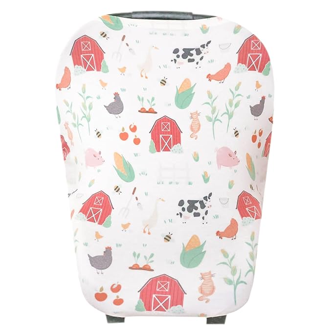 Copper Pearl Multi-Use Cover: Car Seat Covers, Nursing Cover, and Stroller Cover for Sun - Stretchy Fabric, All-Season Use, Stylish Designs, Easy Access for Moms - Farmstead