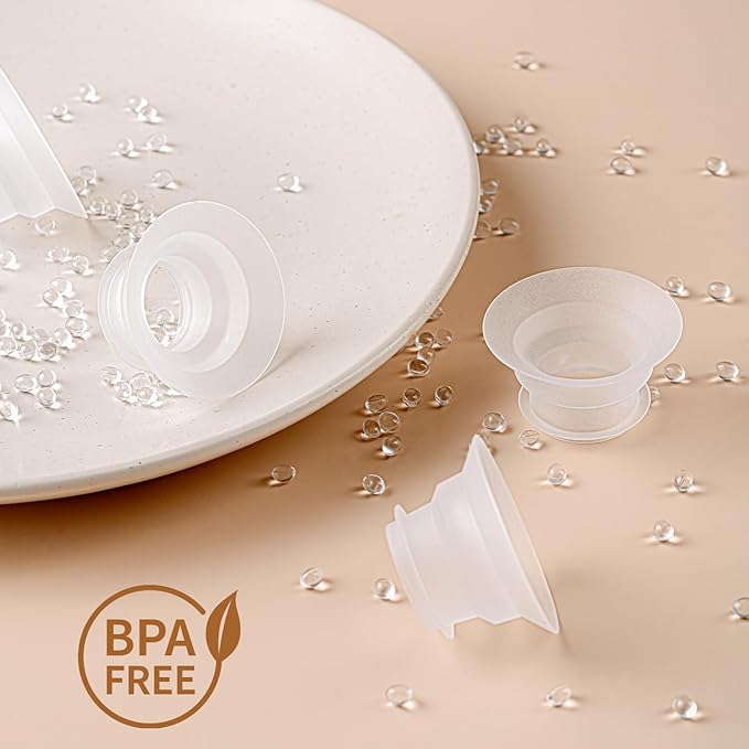 NCVI Silicone Flange Insert for 24mm Flange/Shield, Compatible with NCVI Wearable Breast Pump 8111/8131/8122-3/8787/8786/8138, Breastfeeding Essential for Moms, 4PCS (19mm)