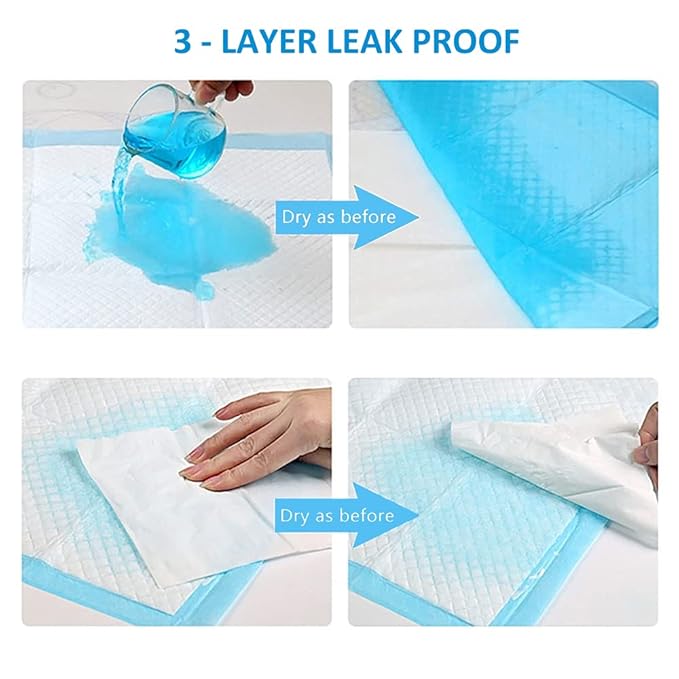 Clearworld 50 Pack Disposable Changing Pad, Waterproof Baby Disposable Underpads, Portable Diaper Changing Mat 3-Layer Leak-Proof,Breathable,Comfortable Always Keep Skin Dry 24”x18”