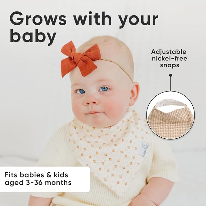 Copper Pearl 4 Pack Soft Cotton Baby Bibs for Drooling and Teething, Absorbent Drool Bibs for Baby Girl and Boy, Adjustable to Fit Newborns to Toddlers, Tons of Styles (Eden)