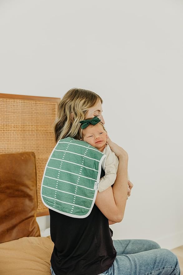 Copper Pearl Premium Baby Burp Cloths - 3-Pack Large Cotton Burp Cloths, Extra Soft Spit Up Rags with 3 Absorbent Layers, Perfect for Baby Boy and Baby Girl Gifts (21" x 10" Size, Blitz Set)