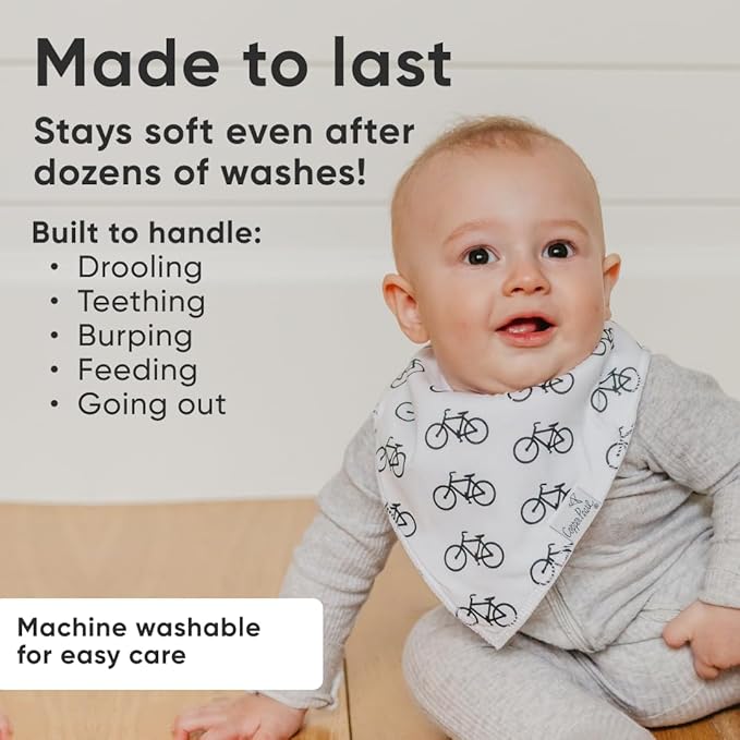 Copper Pearl 4 Pack Soft Cotton Baby Bibs for Drooling and Teething, Absorbent Drool Bibs for Baby Boy, Adjustable to Fit Newborns to Toddlers, Tons of Styles (Cruise Set)