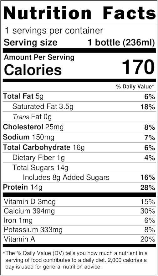 Darigold High Protein Milk 2 Percent - Ultra-Filtered, Low Fat, Lactose Free Chocolate Milk - 14g Protein, 40% Less Sugar - 8oz Bottles, 18 Pack