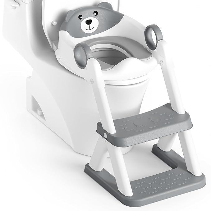 Potty Training Seat, Upgrade Toddler Toilet Seat for Kids Boys Girls, 2 in 1 Potty Training Toilet for Kids, Splash Guard Anti-Slip Pad Step Stool(Upgraded Cushion)