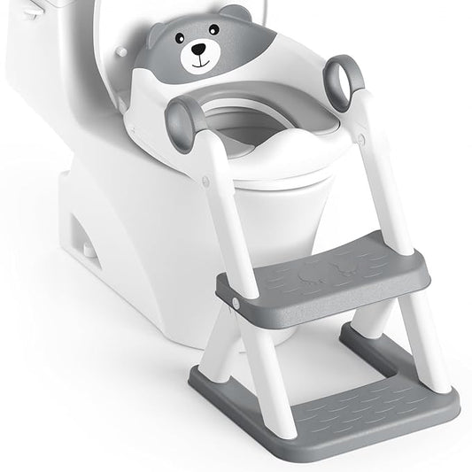 Potty Training Seat, Upgrade Toddler Toilet Seat for Kids Boys Girls, 2 in 1 Potty Training Toilet for Kids, Splash Guard Anti-Slip Pad Step Stool(Upgraded Cushion)