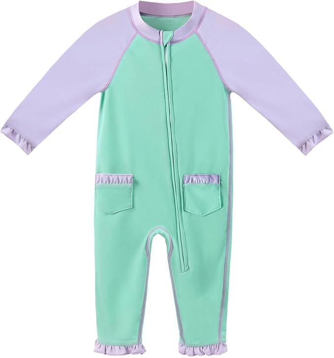 Baby Swimsuit UPF 50+ Sun Protection One Piece Zipper Beach Swimwear for Little Boys Girls Toddler